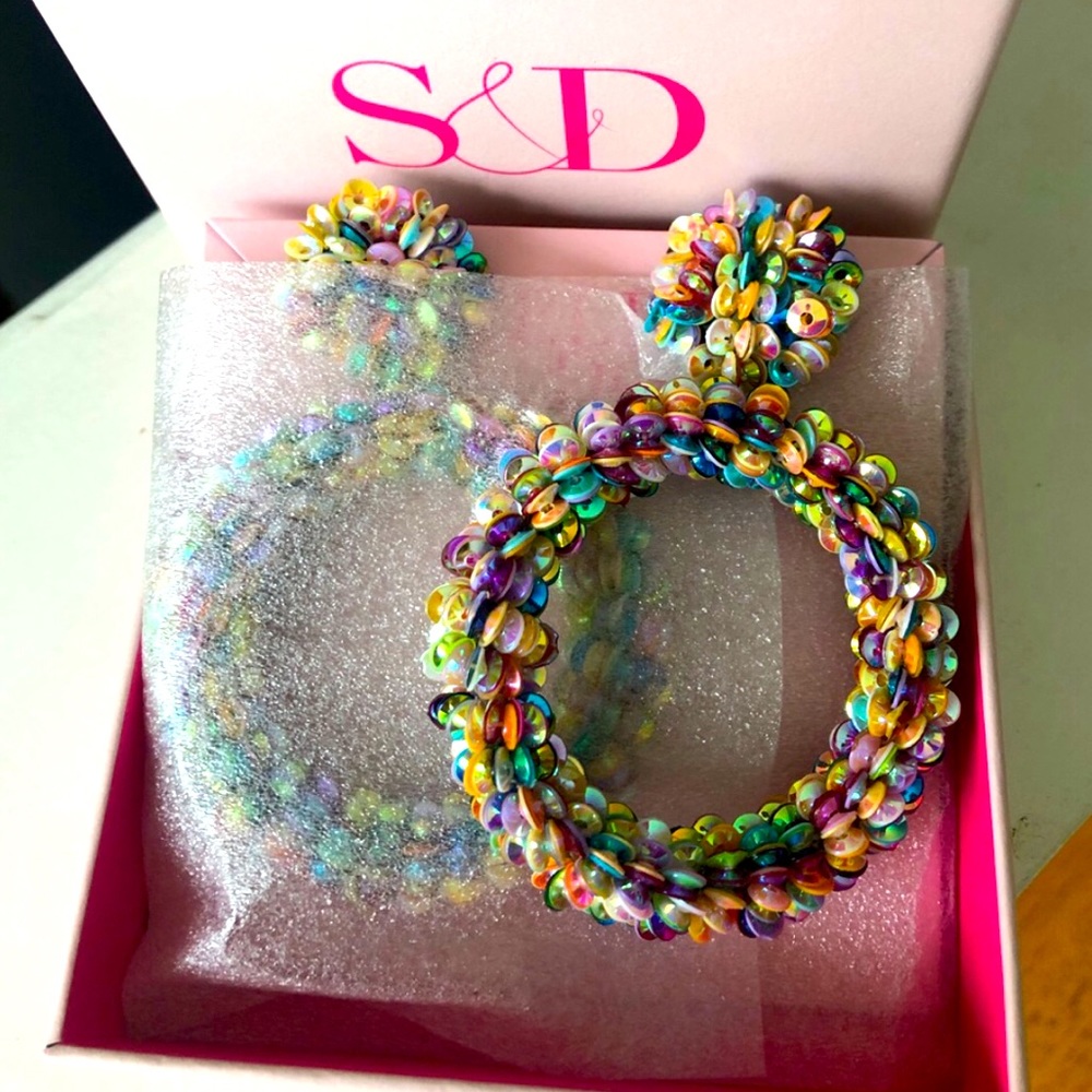Stella & Dot🌈ColorfullyFUN Sequin Oh Ya Statement Earrings Limited Editi… - Picture 10 of 10